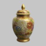 Japanese millefiori Satsuma pottery temple vase and cover, circa 1890. 14.5 cm. UK Postage £12.