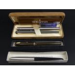 Two vintage Parker fountain pens and two Sheaffer pens boxed. UK Postage £12.