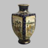 A Japanese Meiji period Satsuma geisha scene vase. 18 cm. UK Postage £12.