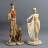 Coalport Roaring Twenties figurine Phoebe and a Capodimonte Elite porcelain figure Divine. 28.5 cm