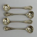 Victorian set of four silver salt spoons, George Angel, London 1854, 94 grams. 11 cm. UK postage £