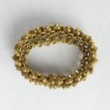 Victorian 18ct gold (tested) bead design ring, 7.5 grams. Size S, 12.1 mm wide. UK Postage £12.