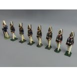 A set of 8 Britains? die cast French Garde Regiment soldier figures. 6.6 cm. UK Postage £12.