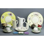 Royal Worcester porcelain cabinet plates, jugs, trinket tray and cups and saucers. UK Postage £20.