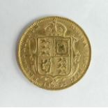 1892 Queen Victoria shield back gold 1/2 Sovereign. UK Postage £12.