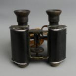 A military pair of field glasses C.P Goerz Trieder Binocle in a leather case. UK Postage £12.