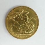 1884 Queen Victoria 'Bun Head' gold full Sovereign. UK Postage £12.