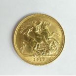 George V 1912 gold 1/2 Sovereign. UK Postage £12.