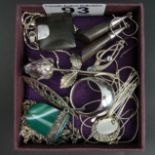 Various items of silver jewellery. UK Postage £12.