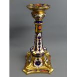 Royal Crown Derby Imari 1128 1st quality porcelain candlestick. 27 cm. UK Postage £16.