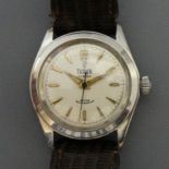 Rolex Tudor Junior automatic watch on a leather strap. 32 mm including button. UK Postage £12.