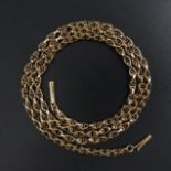 Victorian 15 carat rose gold fancy belcher link chain necklace, 9.2 grams. 50 cm x 2.8 mm. UK