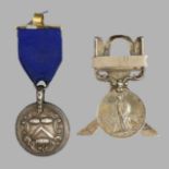 Queen Victoria India 1857-58 campaign medal converted to a place marker and a silver medallion The