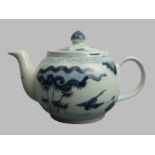 A Chinese blue and white porcelain teapot. 24 x 16 cm. UK Postage £15.