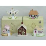Coalport cottages - Candy Cottage, Snow White Cottage, Seashell Cottage, Teapot Cottage and The