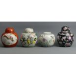 Four Chinese porcelain ginger jars, late 19th/early 20th century. 15 cm high. UK Postage £20.