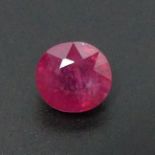 8.25 carat oval mixed cut Ruby with laboratory report. 11 mm x 10.3 mm x 7.3 mm. UK Postage £12.