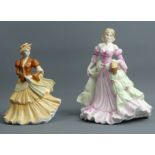 Two Coalport figurines - Sentiments and Classic Elegance a Special Gift. UK Postage £14.