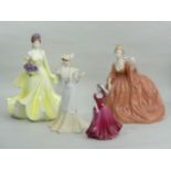Four Coalport china figurines - Madelaine, Debutante of the Year 1997, Chantilly Lace and Dearest