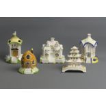 Coalport China Cottages - Little Grey Rabbits House, The Gatehouse, Elizabethan Cottage, Tyrolean