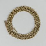 9ct gold belcher link chain necklace, 5.3 grams. 45 cm x 2.6 mm. UK Postage £12.