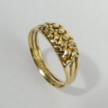 Victorian 18ct gold keeper ring, London 1896, 5.7 grams. Size T, 7.7 mm. UK Postage £12.