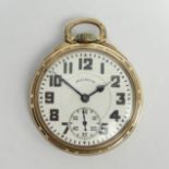 10ct gold filled Art Deco Bunn Special Illinois pocket watch. 60 x 52 mm. UK Postage £12.