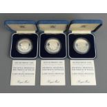 Three silver proof Royal Mint coins commemorating the Marriage of Prince Charles & Lady Diana, 38.