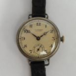 Early J W Benson silver cased manual wind watch, Birm.1913. 28 mm inc. button. UK Postage £12.