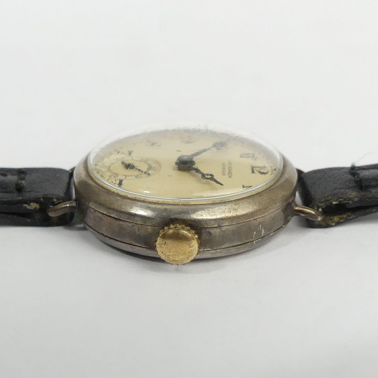 Early J W Benson silver cased manual wind watch, Birm.1913. 28 mm inc. button. UK Postage £12. - Image 2 of 5