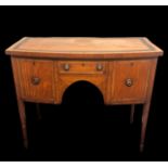Regency satinwood and ebony inlaid and cross banded sideboard of small proportions. 105 x 53 x 88