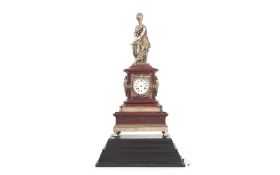 ALBINET & COULON, PARIS: A 19TH CENTURY SILVERED BRONZE AND MARBLE MUSICAL CLOCK