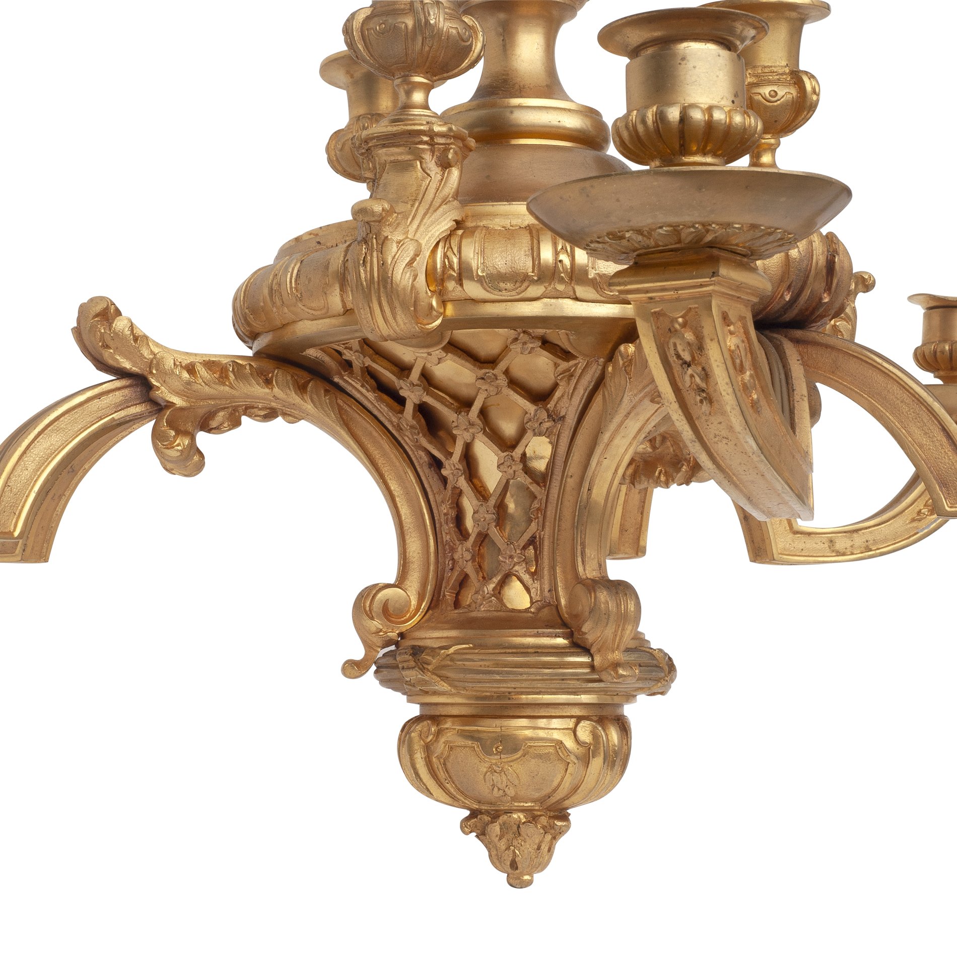 AN EARLY 20TH CENTURY 'BELLE EPOQUE' ORMOLU CHANDELIER - Image 2 of 2