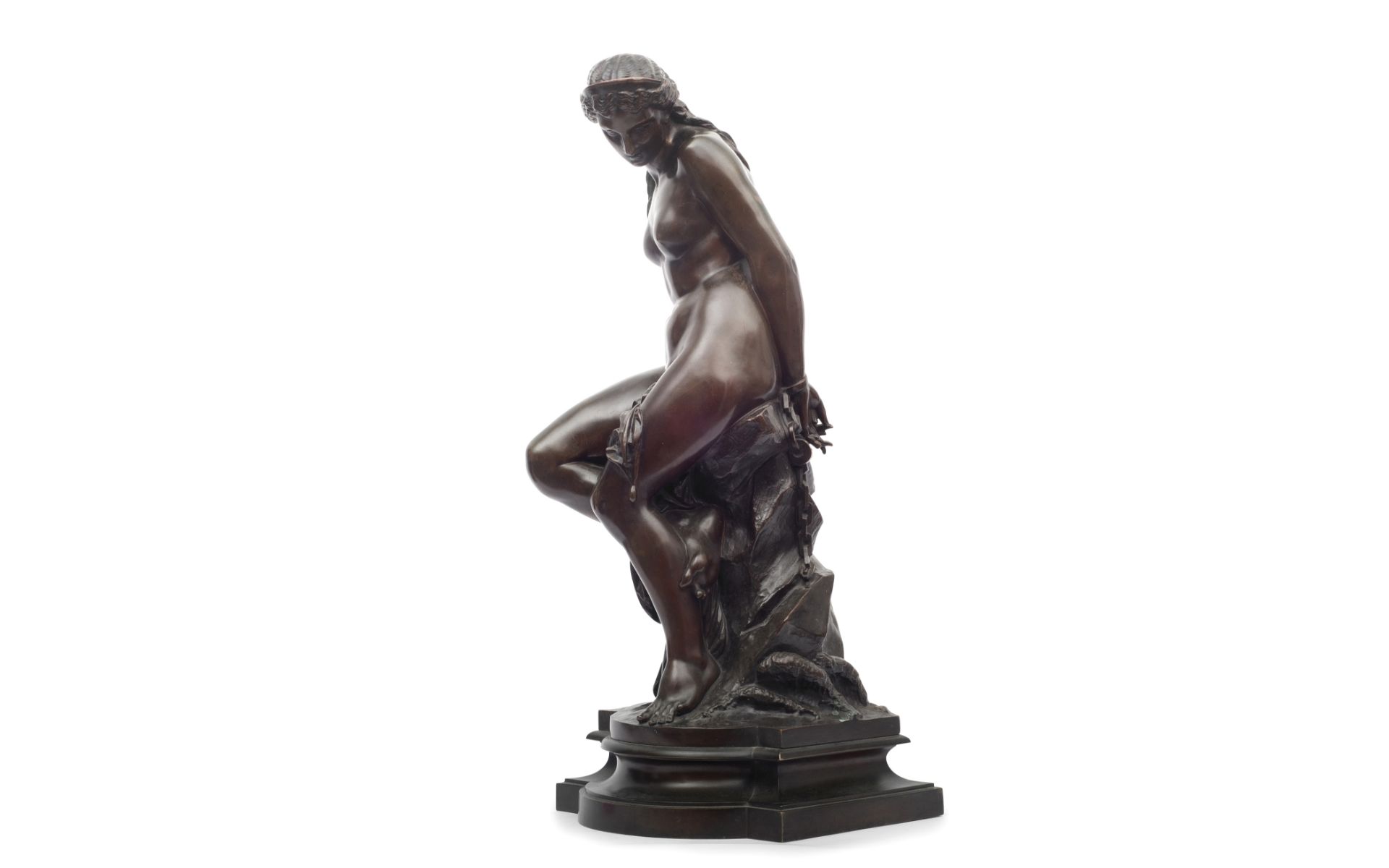 ALEXANDRE-PIERRE SCHOENEWERK (1820-1885): A BRONZE FIGURE OF ANDROMEDA - Bild 2 aus 5