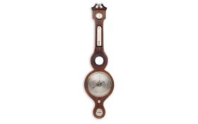 AN EARLY 19TH CENTURY MAHOGANY WHEEL BAROMETER