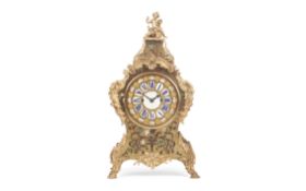 A MID 19TH CENTURY 'BOULLE' STYLE CUT BRASS AND INLAID CLOCK SIGNED 'PAYNE, LONDON'