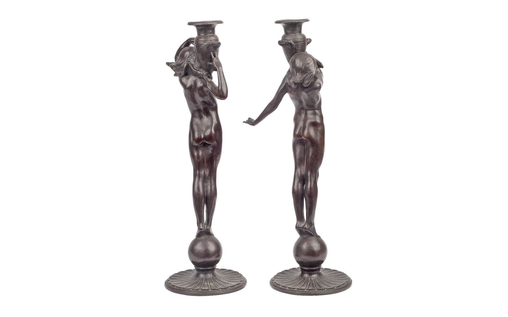 EDWARD MCCARTAN (AMERICAN,1879-1947): A PAIR OF BRONZE FIGURES OF A BOY AND GIRL - Bild 2 aus 5