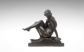 SIR WILLIAM REID DICK R.A. (BRITISH, 1879-1961): A BRONZE FIGURE OF 'THE WOOD NYMPH'