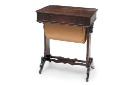 A REGENCY ROSEWOOD SEWING TABLE