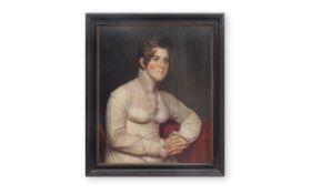 A 19TH CENTURY NORTH EUROPEAN PAINTING OF A LADY CIRCA 1840