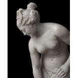 AFTER CHRISTOPHE-GABRIEL ALLEGRAIN (FRENCH, 1710-1795): A 19TH CENTURY ALABASTER FIGURE OF...