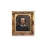 19TH CENTURY ENGLISH SCHOOL: A PAINTING OF WILLIAM SHAKESPEARE