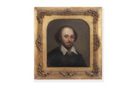 19TH CENTURY ENGLISH SCHOOL: A PAINTING OF WILLIAM SHAKESPEARE