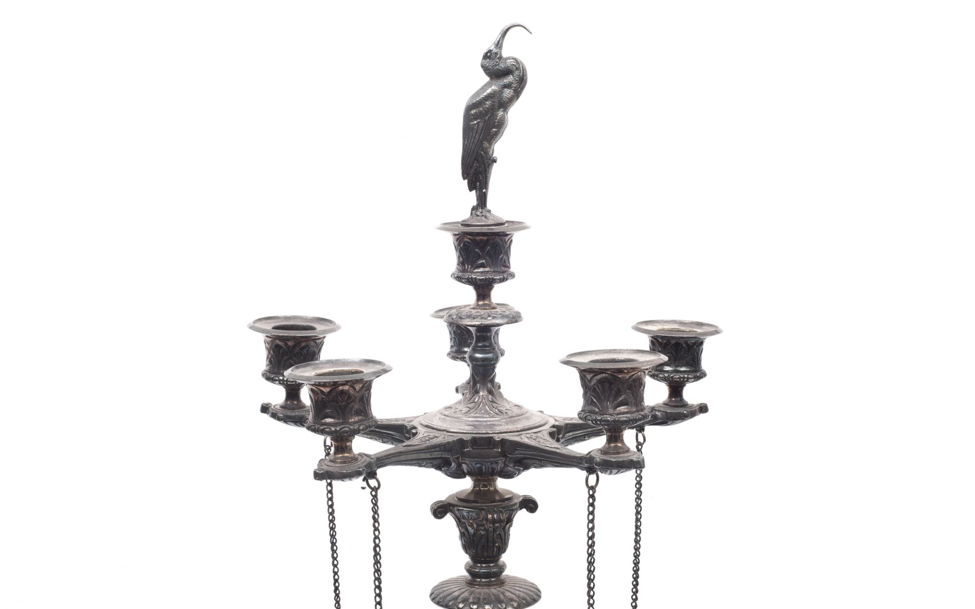 A PAIR OF 19TH CENTURY SILVERED BRONZE CANDELABRA IN THE MANNER OF BARBEDIENNE - Bild 3 aus 5