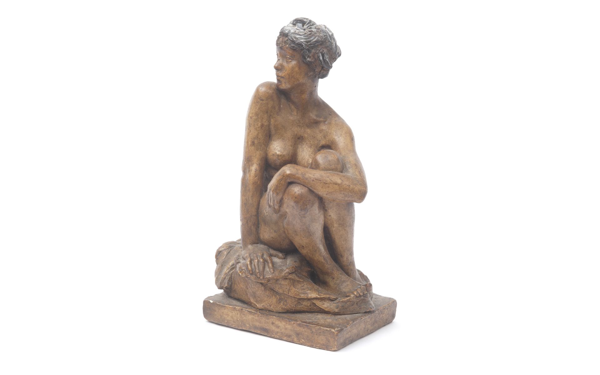 SIR WILLIAM REID DICK R.A. (BRITISH, 1879-1961): A PLASTER MAQUETTE OF A SEATED NUDE - Bild 2 aus 5