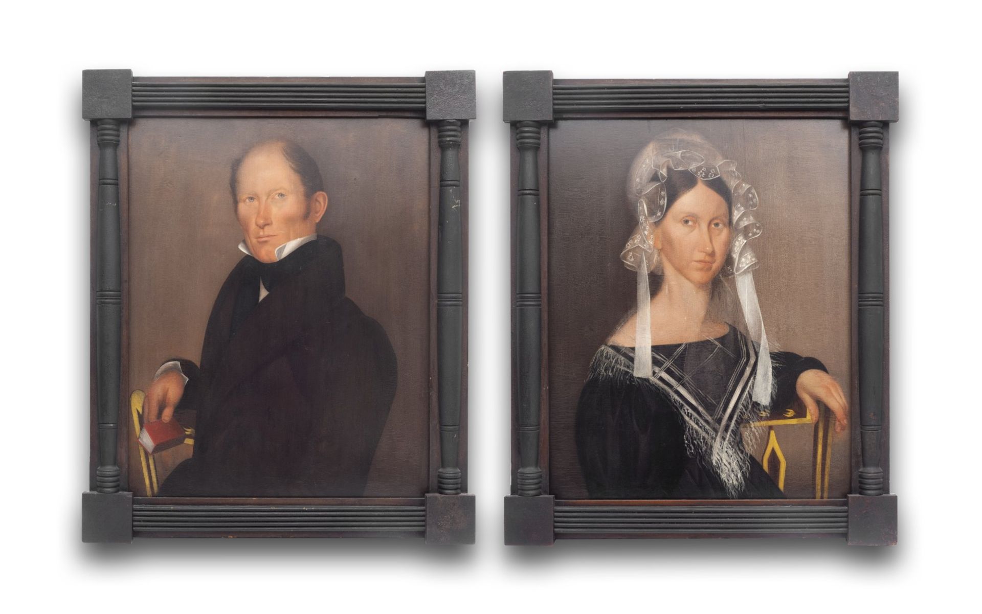 A PAIR OF EARLY 18TH CENTURY AMERICAN PORTRAITS OF MR AND MRS CLAPP