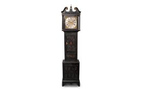 A MID 18TH CENTURY EBONISED LONGCASE CLOCK