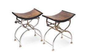 A PAIR OF LATE 19TH CENTURY ENGLISH ADJUSTABLE STOOLS BY C.H. HARE