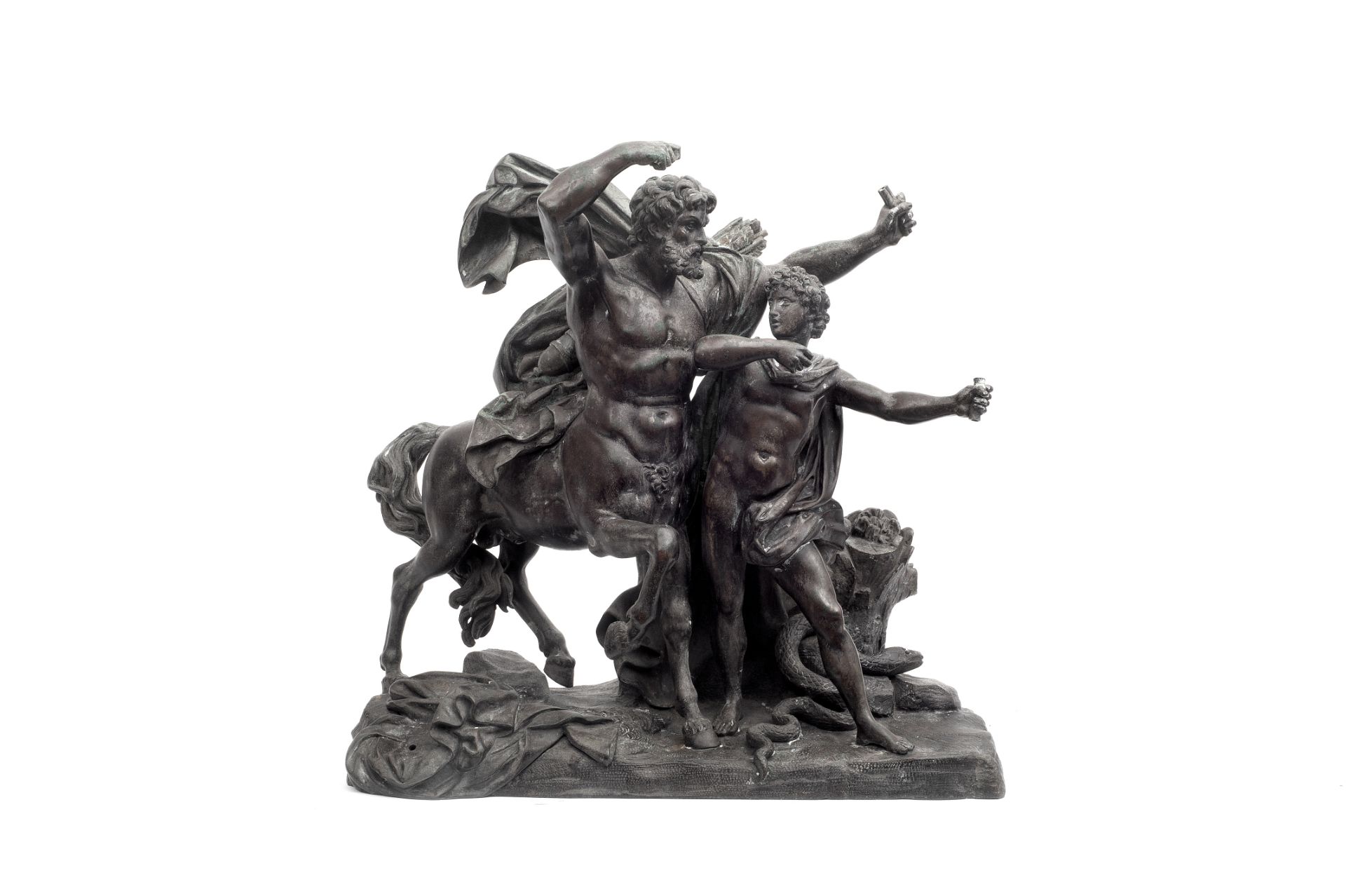 AFTER FRANCOIS RUDE, FRENCH (1784-1855): A 19TH CENTURY BRONZE MODEL OF THE EDUCATION OF ACHILLES