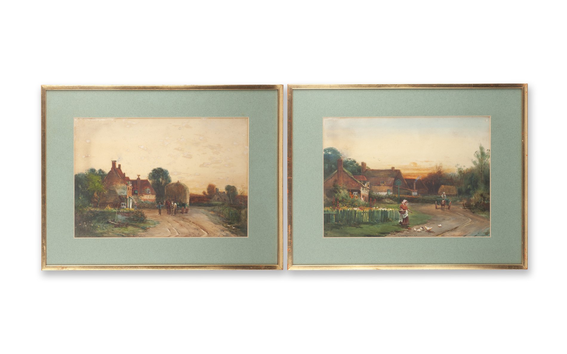 19TH CENTURY ENGLISH SCHOOL: A PAIR OF WATERCOLOURS OF RURAL SCENES